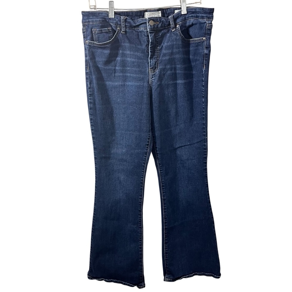 Jessica Simpson Five Pocket Flare Dark Wash Jeans Size 14